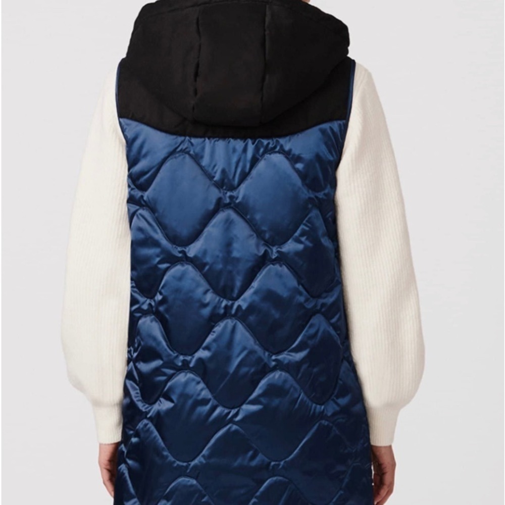 NWT Bernardo Womens longline Quilted Sleeveless vest, Royal blue/black. Size M. - Picture 6 of 12